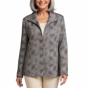 Chico’s Animal Instincts Scuba Jacket Shiitake XL